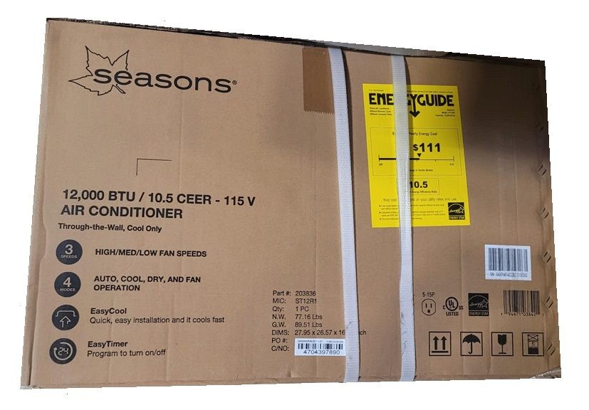 Seasons 12,000 BTU 115 V Through-The-Wall Cool-Only Air Conditioner