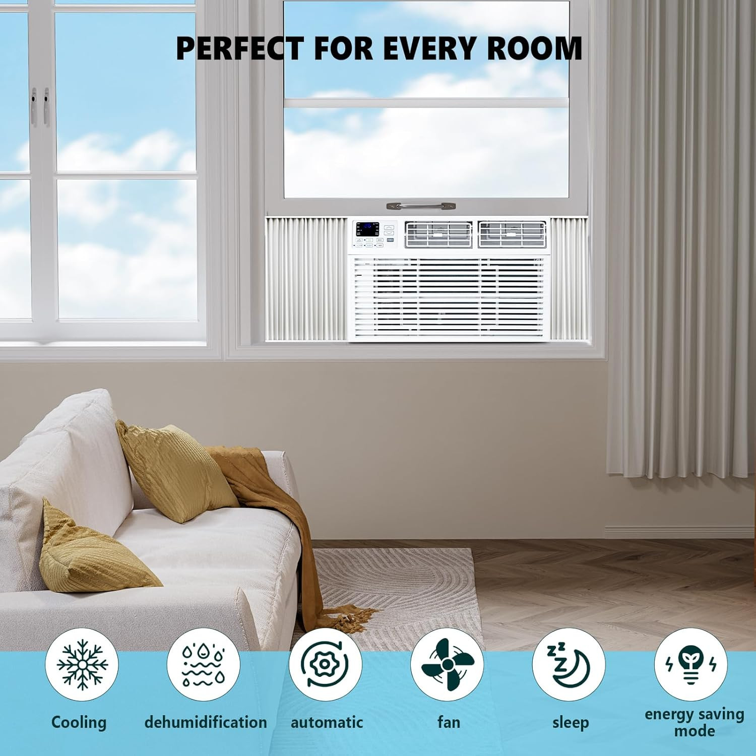 12000 BTU Window Air Conditioner for Large Room up to 550 Sq.Ft, 3-In-1 Cooling
