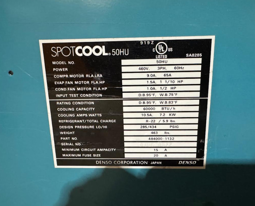 Spotcool Portable Air Conditioner 60,000 BTU cooling capacity