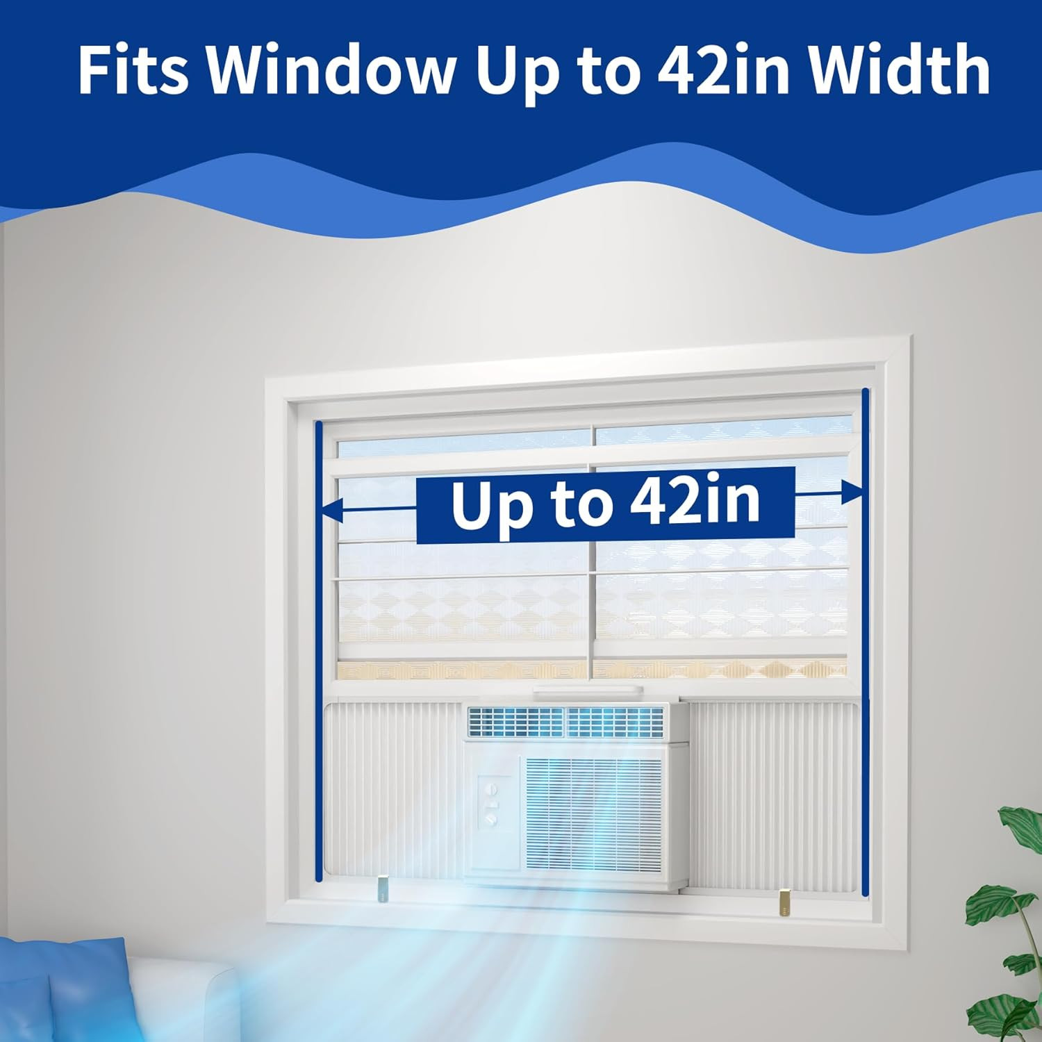 Window Air Conditioner Side Panel with Adjustable Frame, Universal Window AC Acc