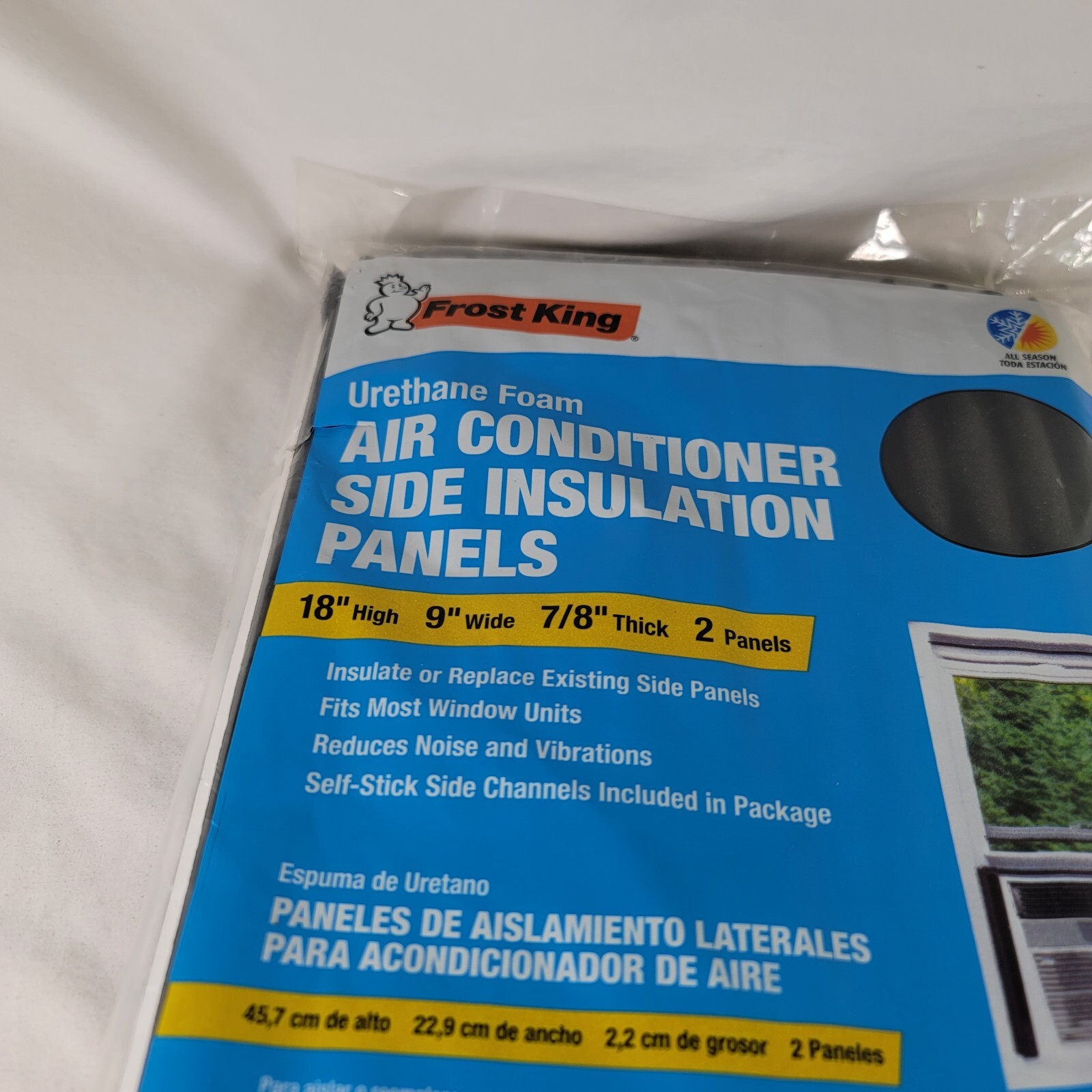 Thermwell Window Air Conditioner Foam Side Panels, 9 x 18 x 7/8-In., 2-Pack