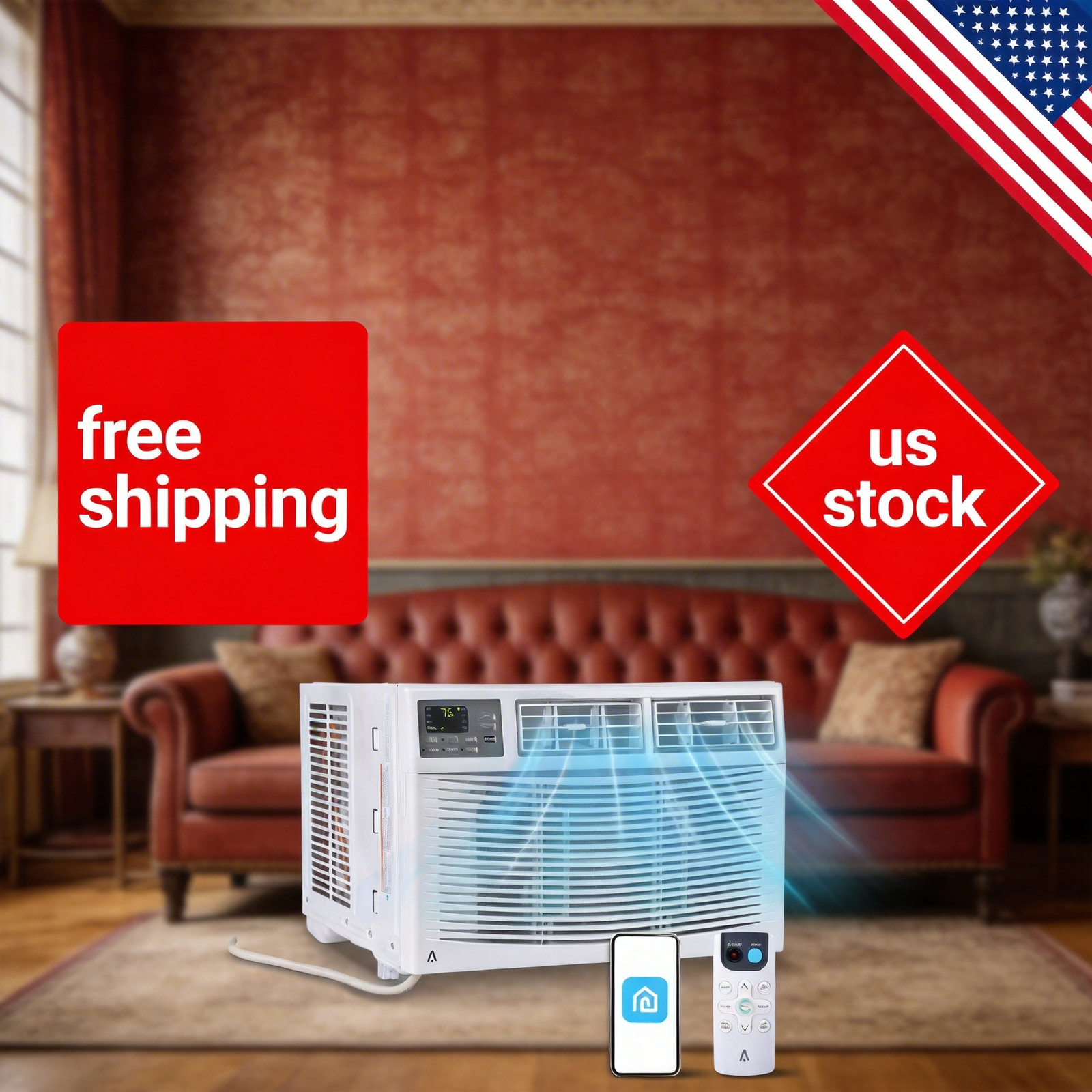 8000 BTU Air Conditioner, Cools Up to 350 Sq.ft NO WIFI Window AC 24H Tim Window