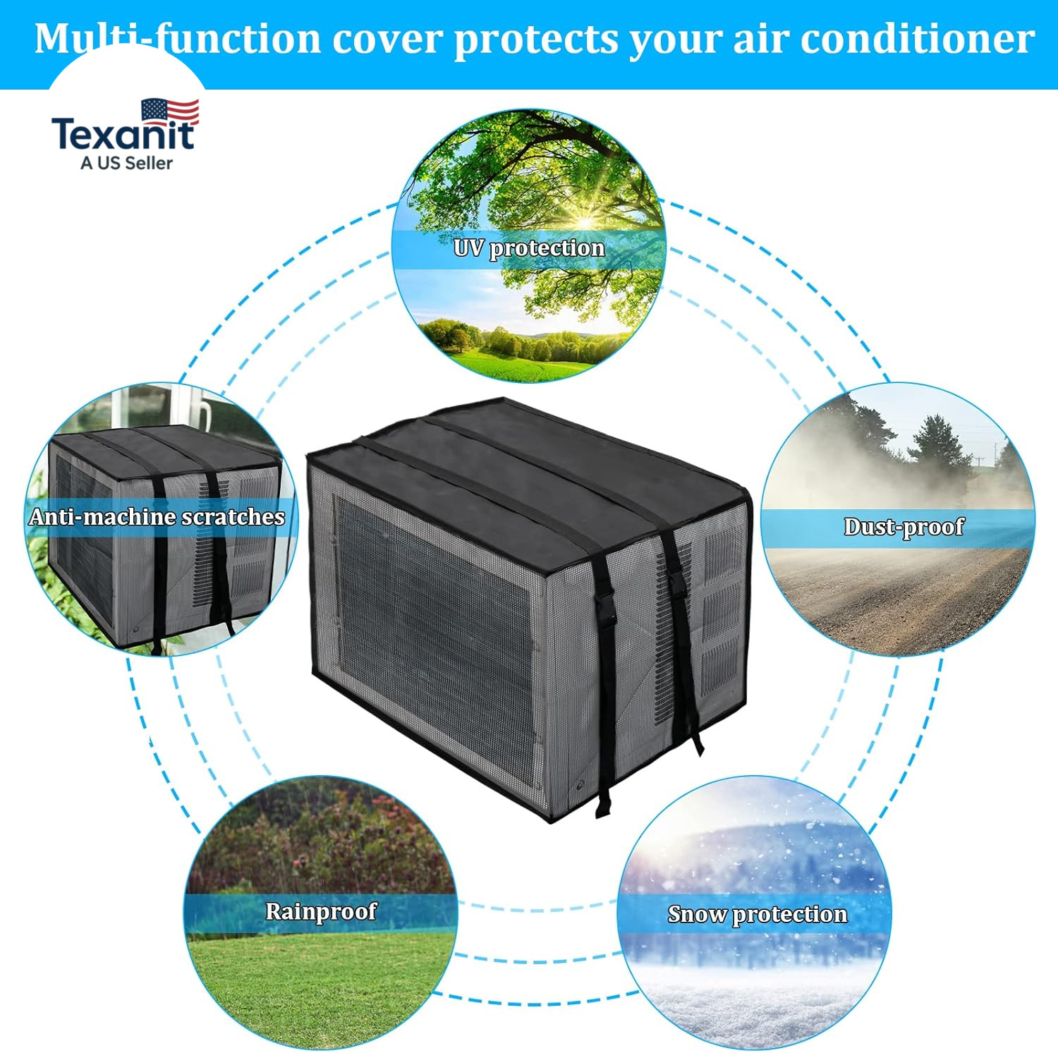 Newest Design Mesh Window Air Conditioner Cover Outdoor, Support Window AC Unit