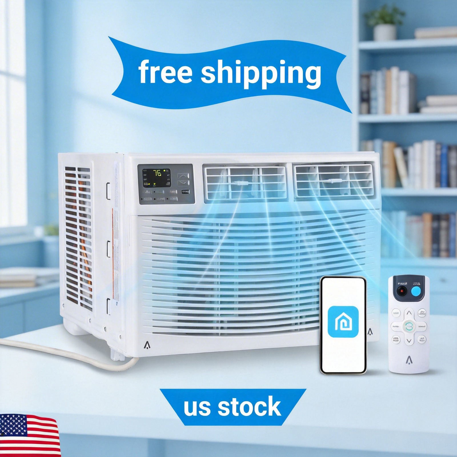 Window Air Conditioner, Cools Up to 350 Sq.ft NO WIFI Window AC 24H Tim BTU 8000