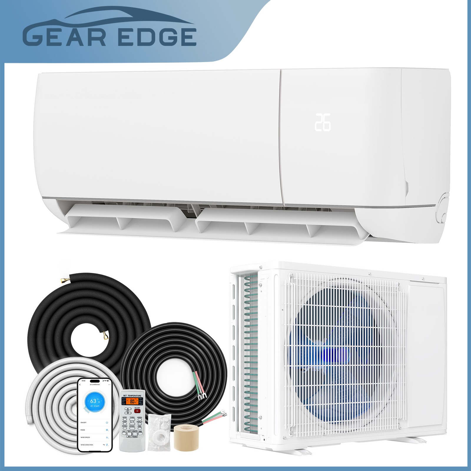12000 BTU Mini Split AC – 20 SEER2 115V Ductless Cools Up to 750 Sq. Ft