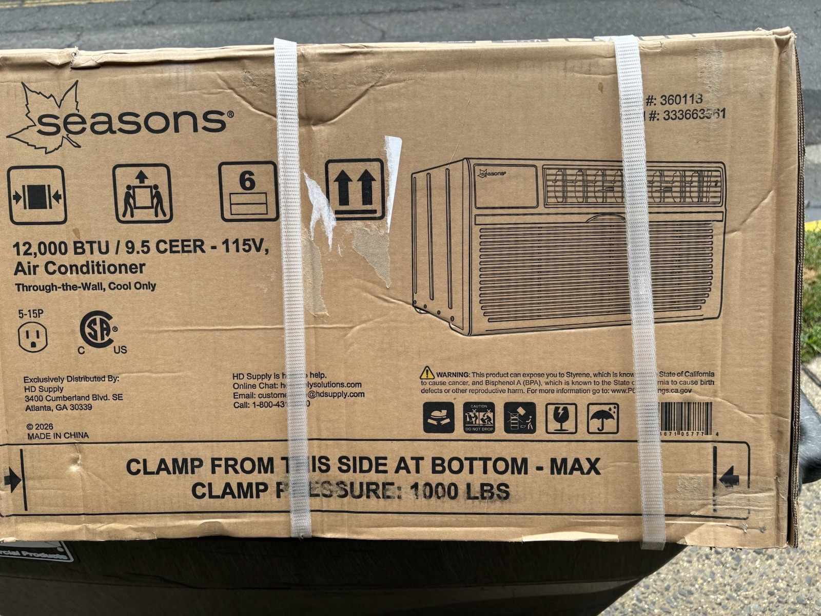 SEASONS 12,000 BTU WINDOW AIR CONDITIONER Or Through Wall.115volt House Plug