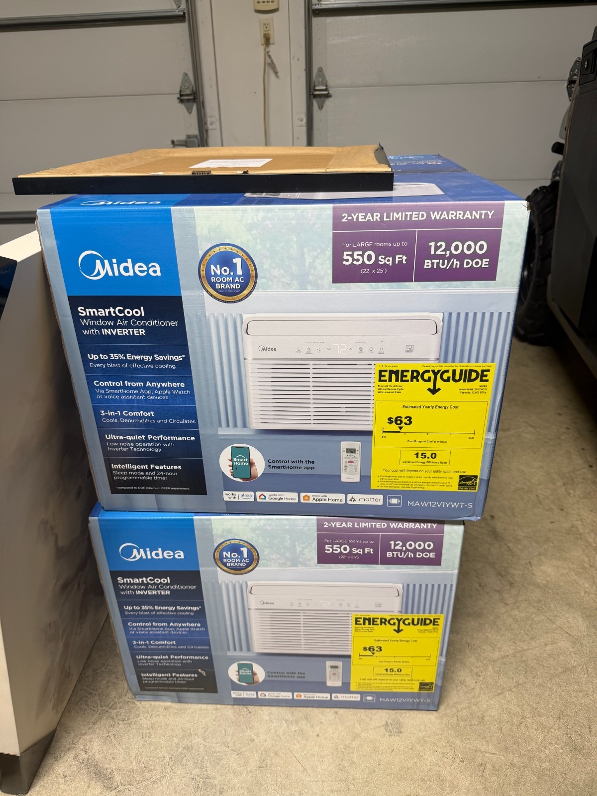 Midea 12,000 BTU Smart Inverter Window AC, Cools up to 550 Sq. Ft MAW12V1YWT-S