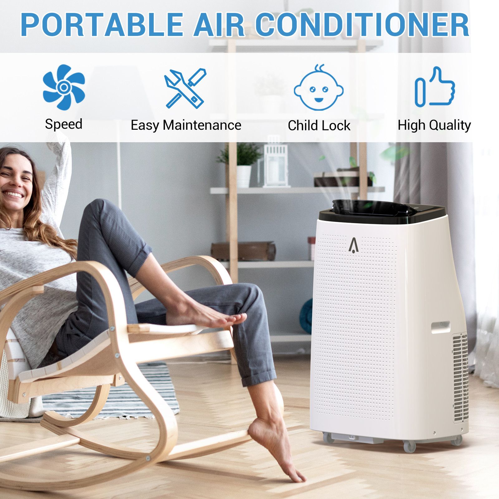 15,000 BTU Portable Air Conditioner w/Remote Control 3-in-1 AC Quiet 850 sq.ft