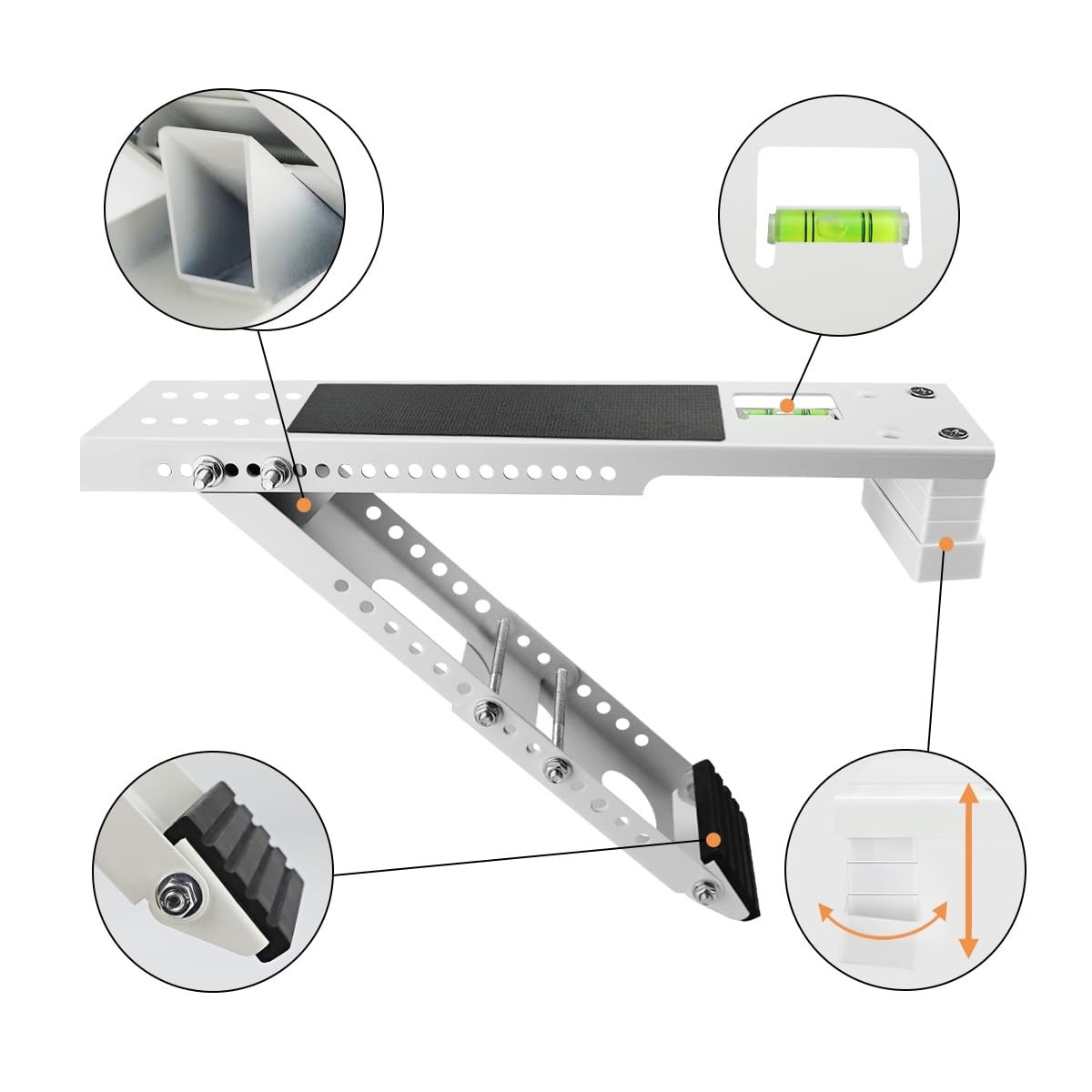 Adjustable Air Conditioner Support Bracket – Anti-Slip Shock Absorbing Mat, Safe