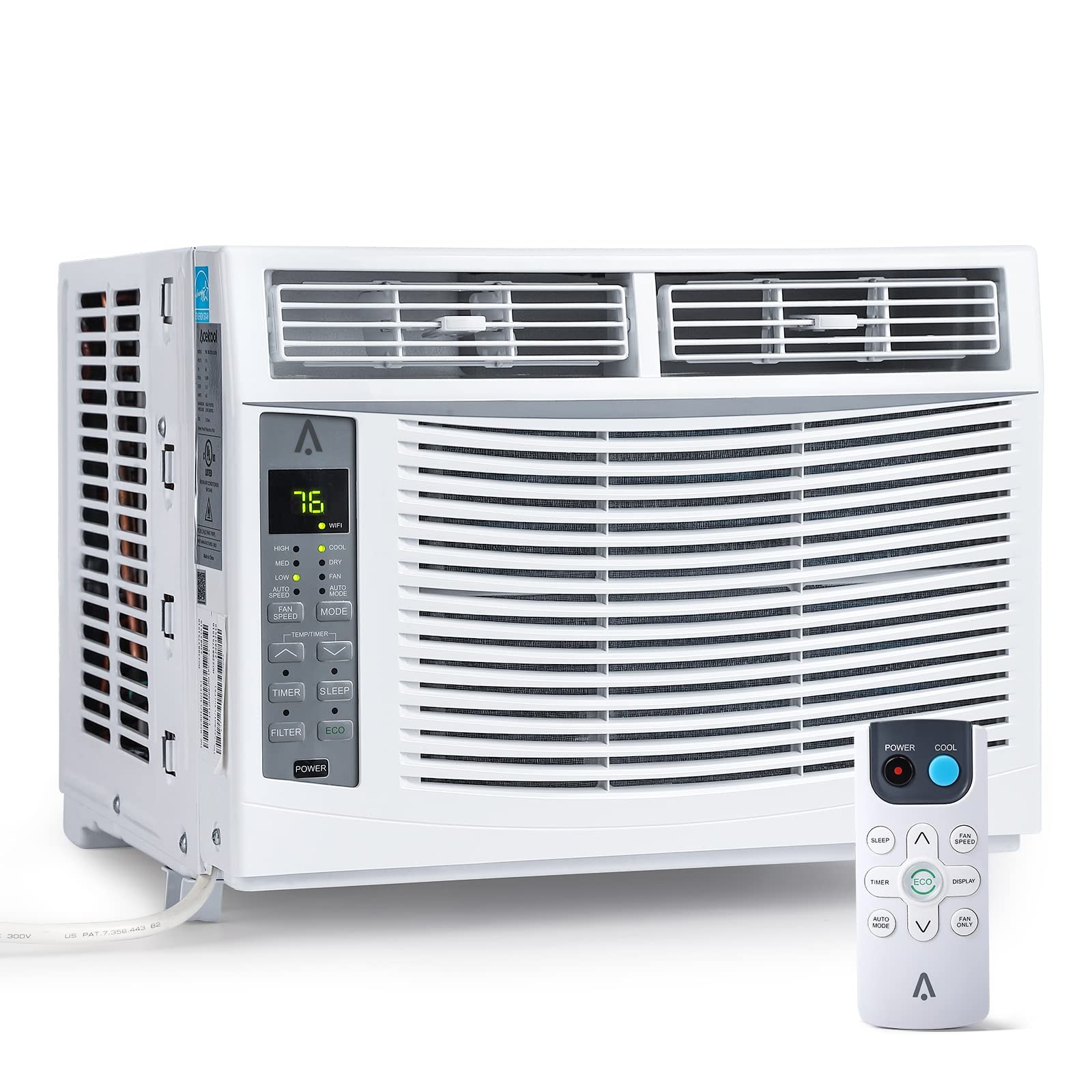 6000 BTU Window Air Conditioner ,Home Quiet Smart AC ,WiFi Enabled 115V w/Remote