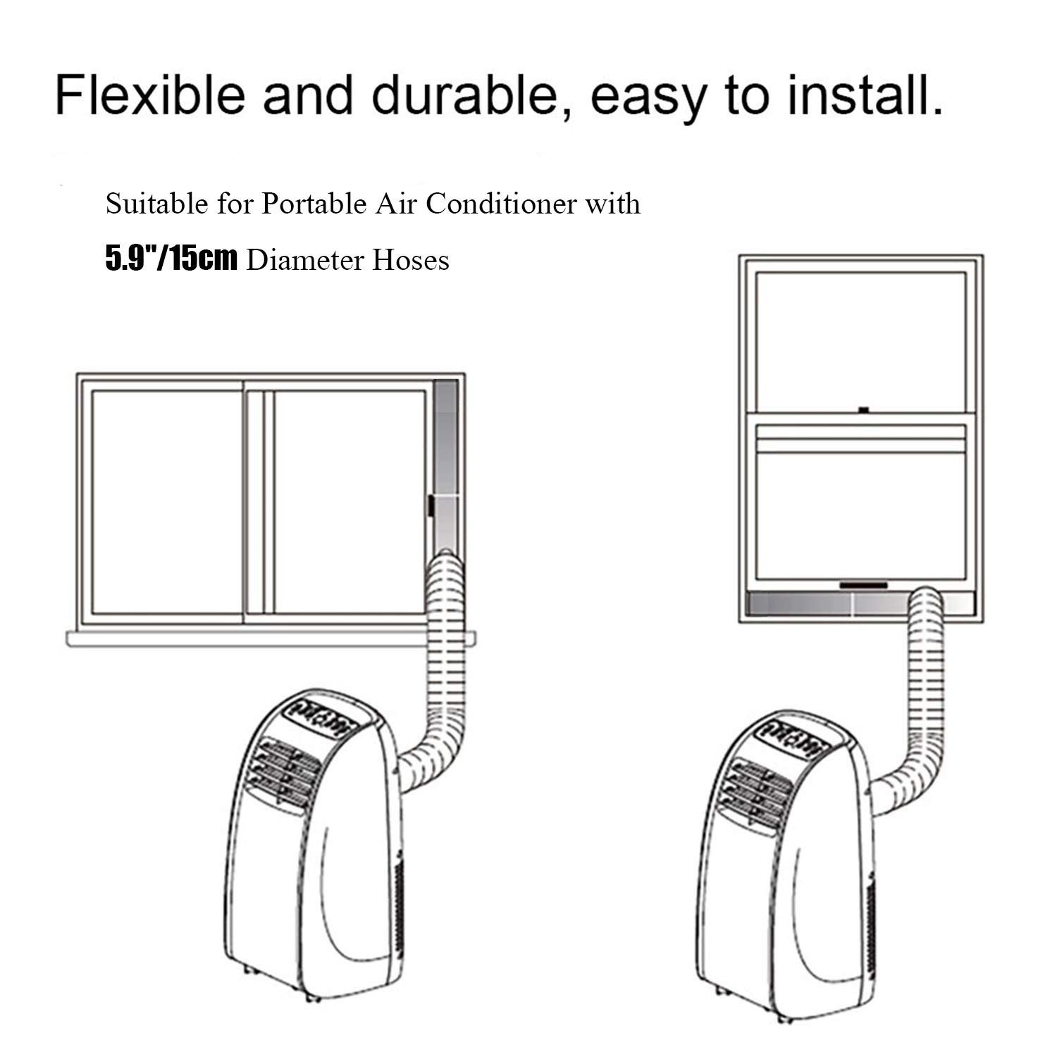 Portable Air Conditioner Window Seal Kit 3+1 Panels Adjustable Coupler