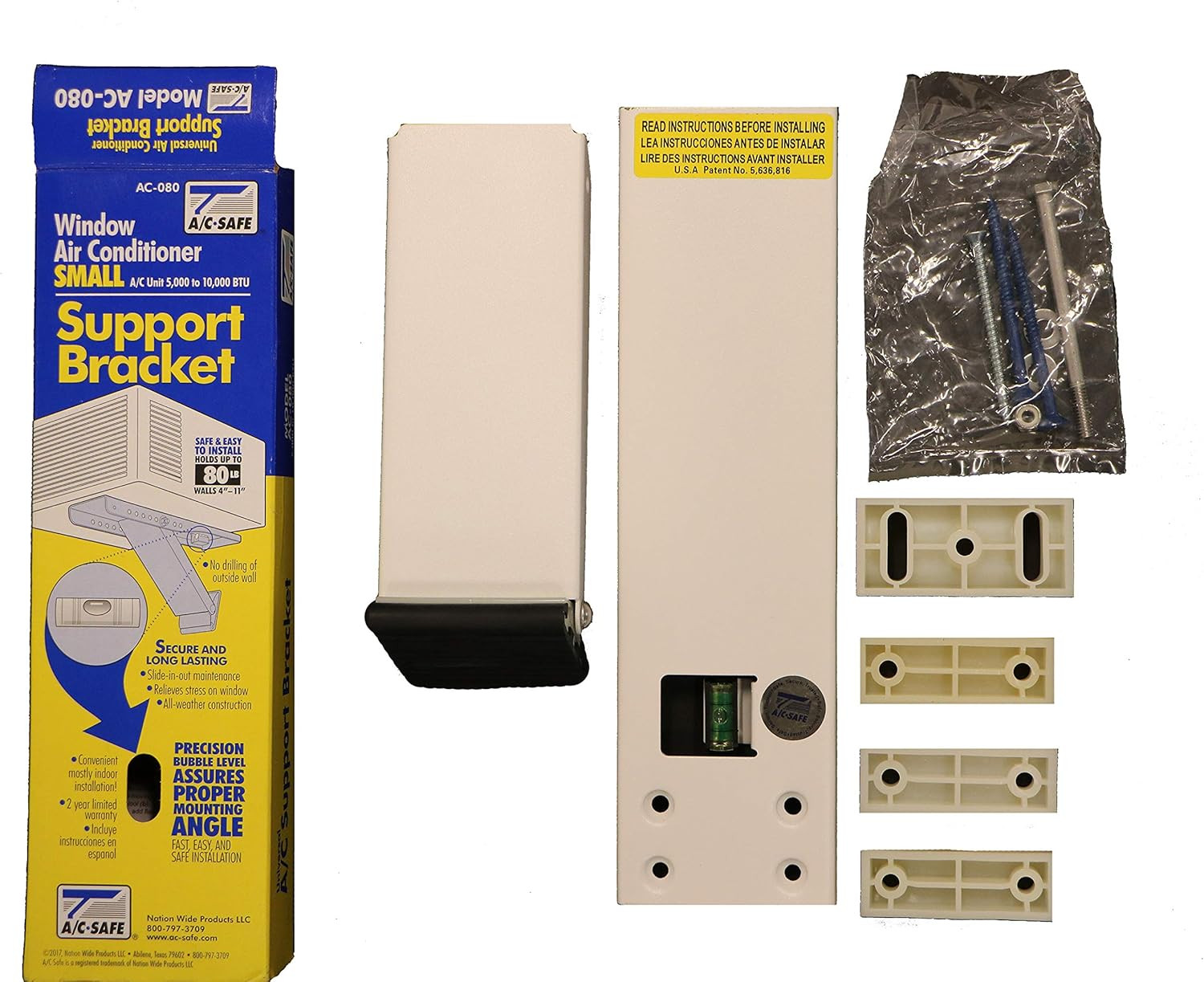 A/C Safe Universal Light-Duty Window Air Conditioner Support Bracket for Acs up