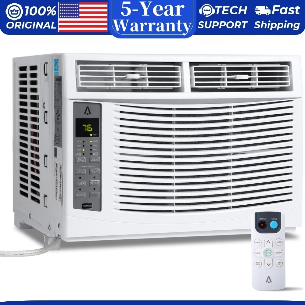6000 BTU Window Air Conditioner Cools 250 Sq.Ft Window AC Unit with Remote 115V