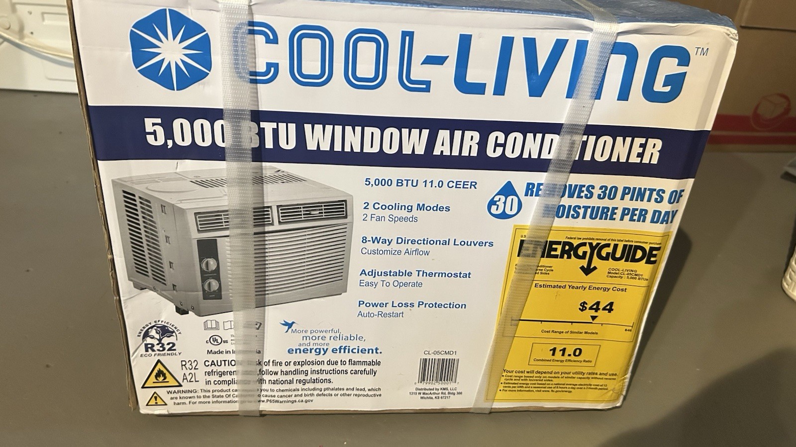 Cool-Living 5,000 BTU Window AC 115V R32 Timer Auto Restart Rotary CL-05CMD1