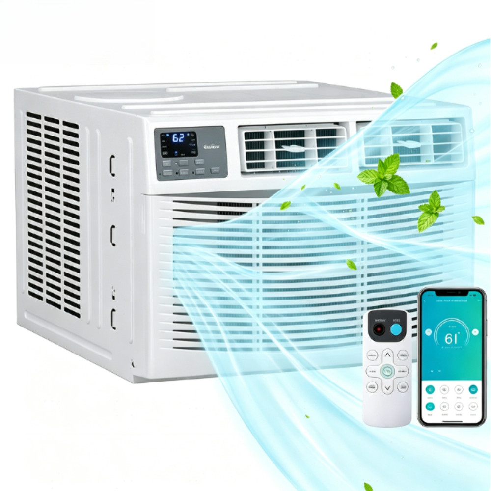 8000 BTU 4-in-1 Window AC Quiet with Heat, APP/Remote, Covers 350 Sq.Ft for Home