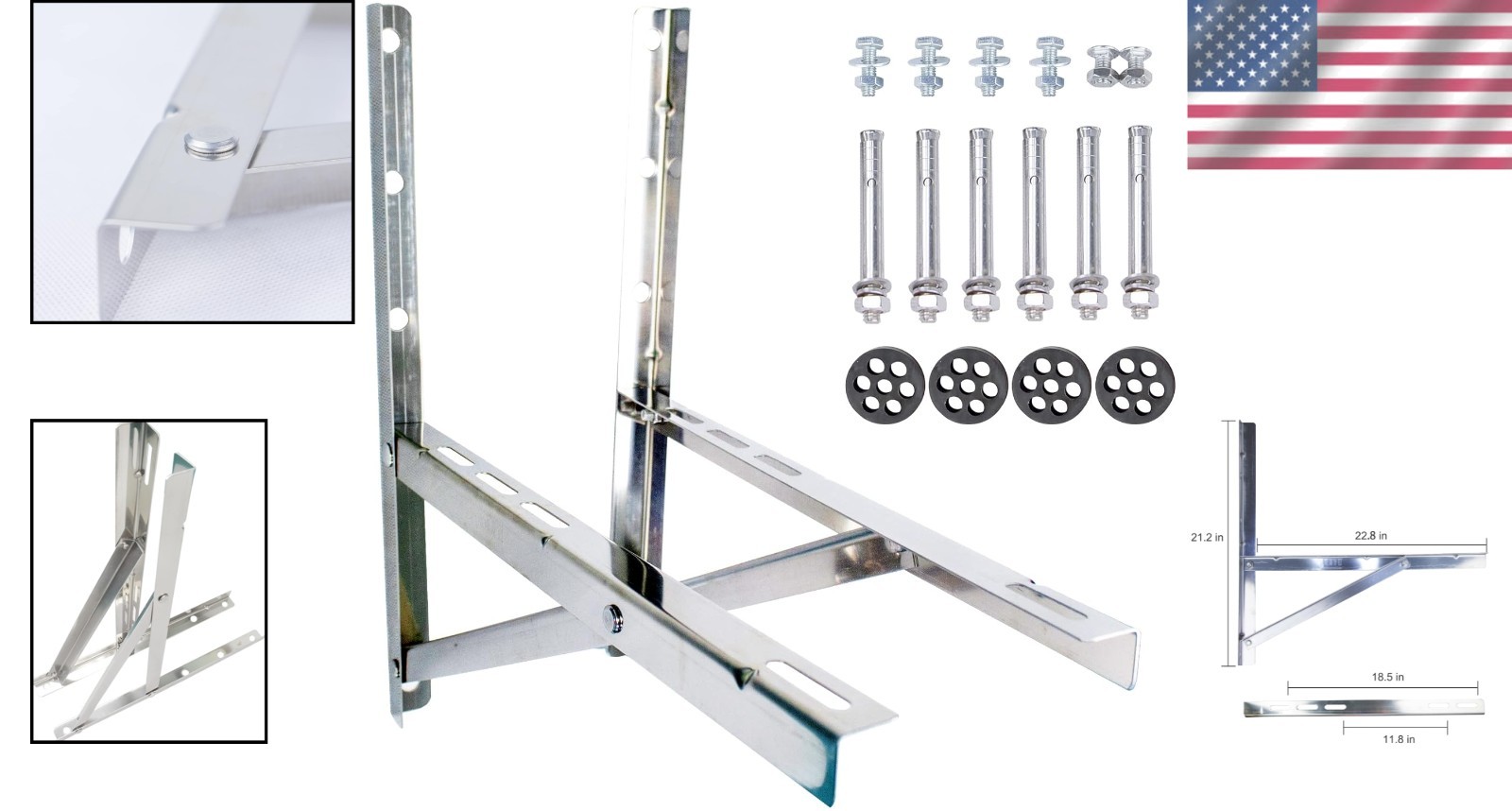 Heavy Duty Stainless Steel AC Wall Mount Bracket 9000-36000 BTU Mini Split