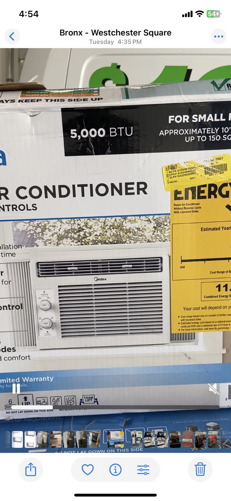 Midea 5,000 BTU Window Air Conditioner Timer Sleep Mode Up to 150 sq ft