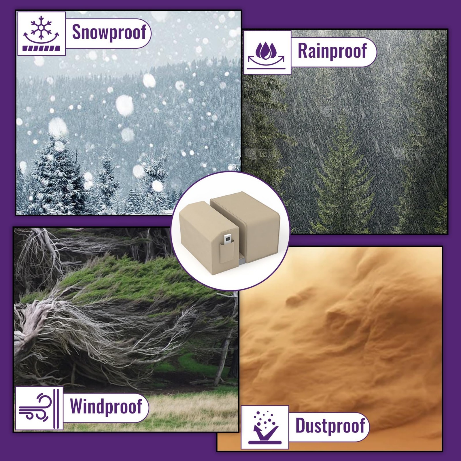 Universal Window Air Conditioner Cover Kit for U-Shaped ACs – Indoor/Outdoor, Fi