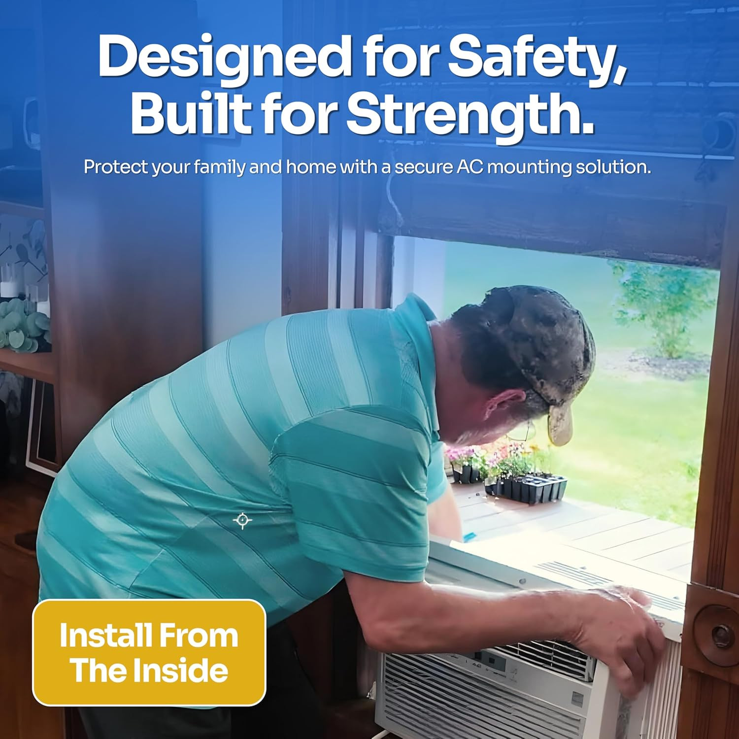 Window AC Bracket – No Tools or Drilling Required – Adjustable Fit (25″-42″) – A