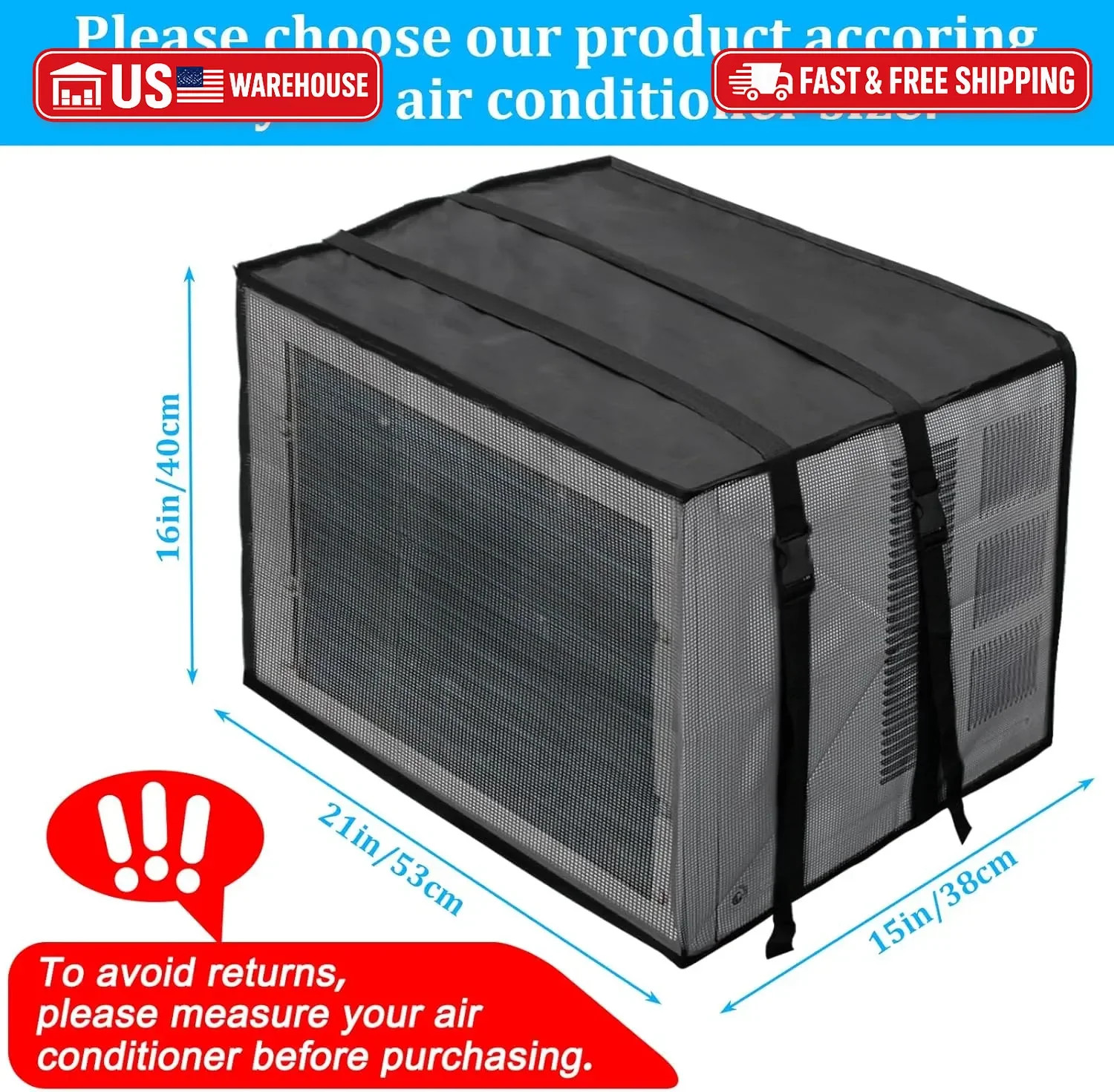Luxiv Newest Design Mesh Window Air Conditioner Cover Outdoor, Support Window AC