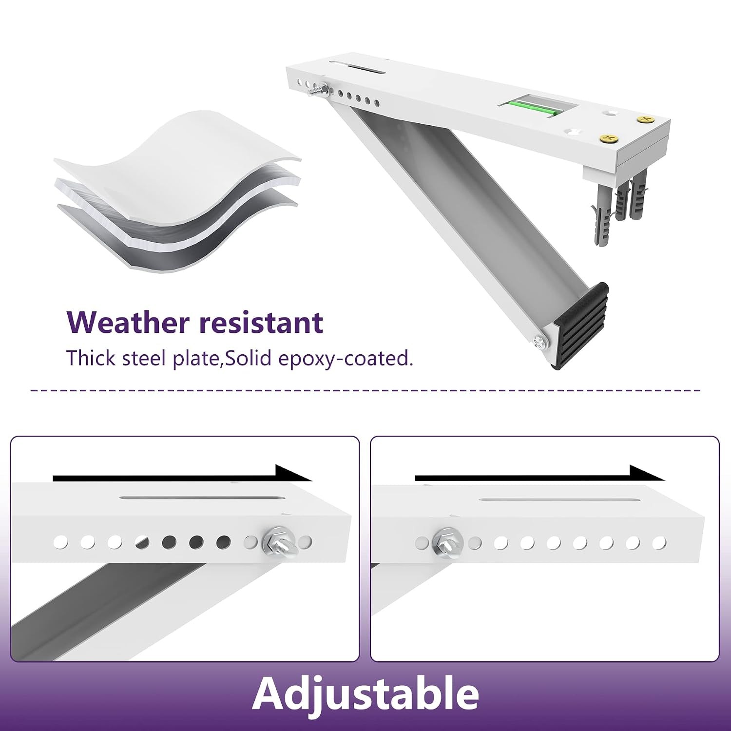 Mxclimate Window AC Heavy Duty Support Bracket Up to 85 Lb Light Duty Mounting