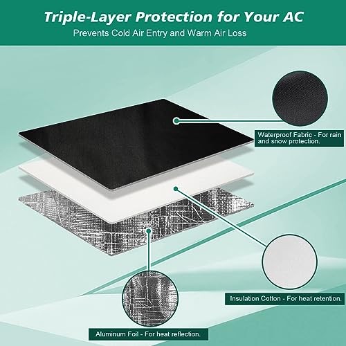 Waterproof Insulated Outdoor Window Air Conditioner Cover for 18″Wx13″Hx12″D