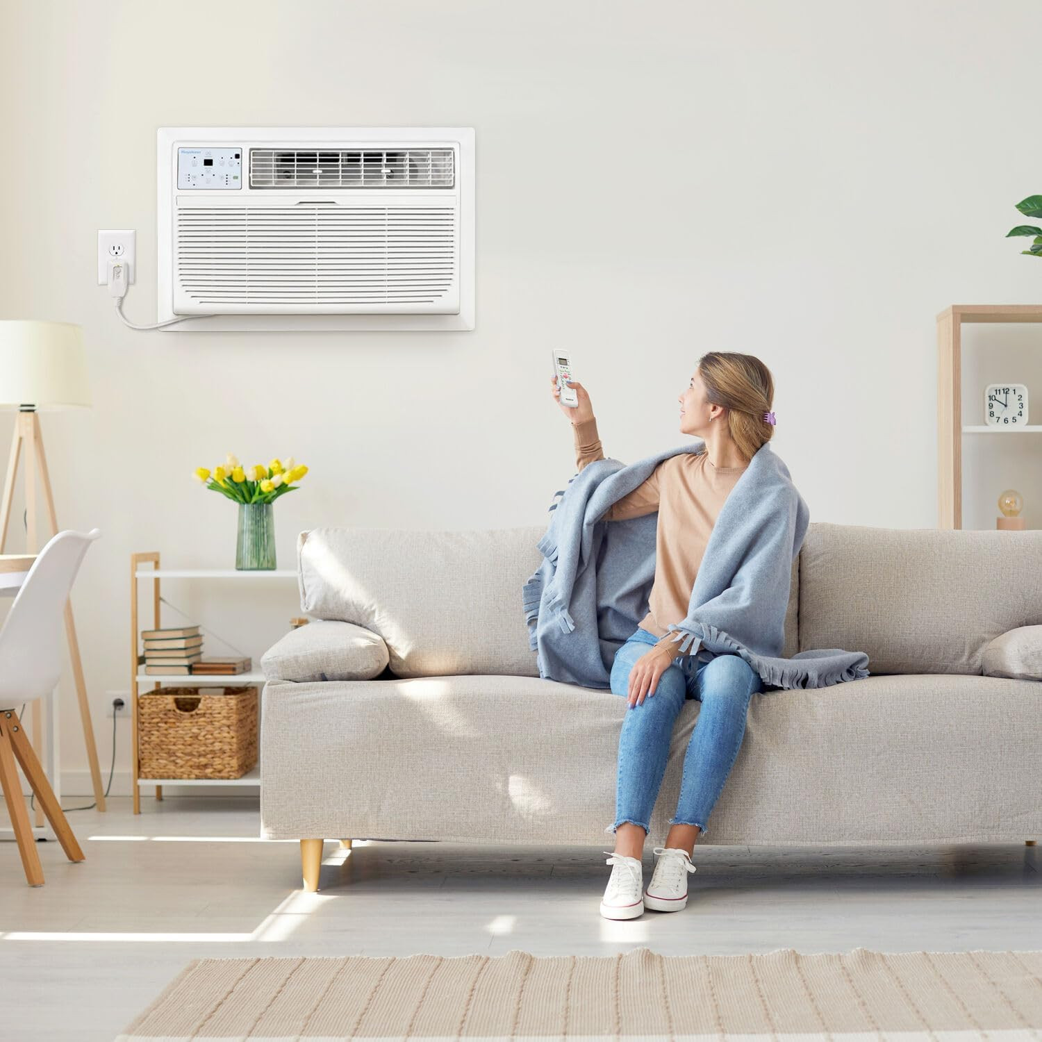 8,000 BTU Quiet Wall AC & Dehumidifier for Rooms up to 350 Sq.Ft.