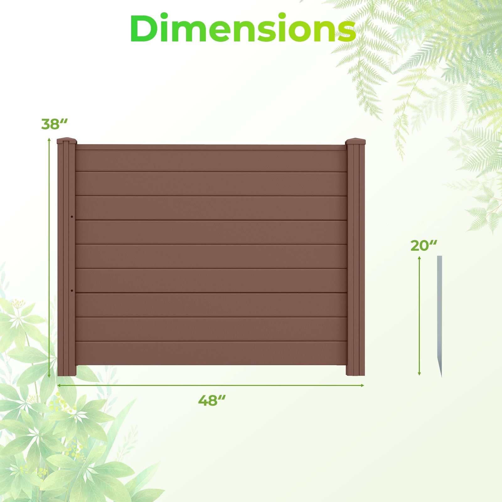 Costway 2/4 Pack 48″ x 38″ Air Conditioner Fence Screen Panel Kit with