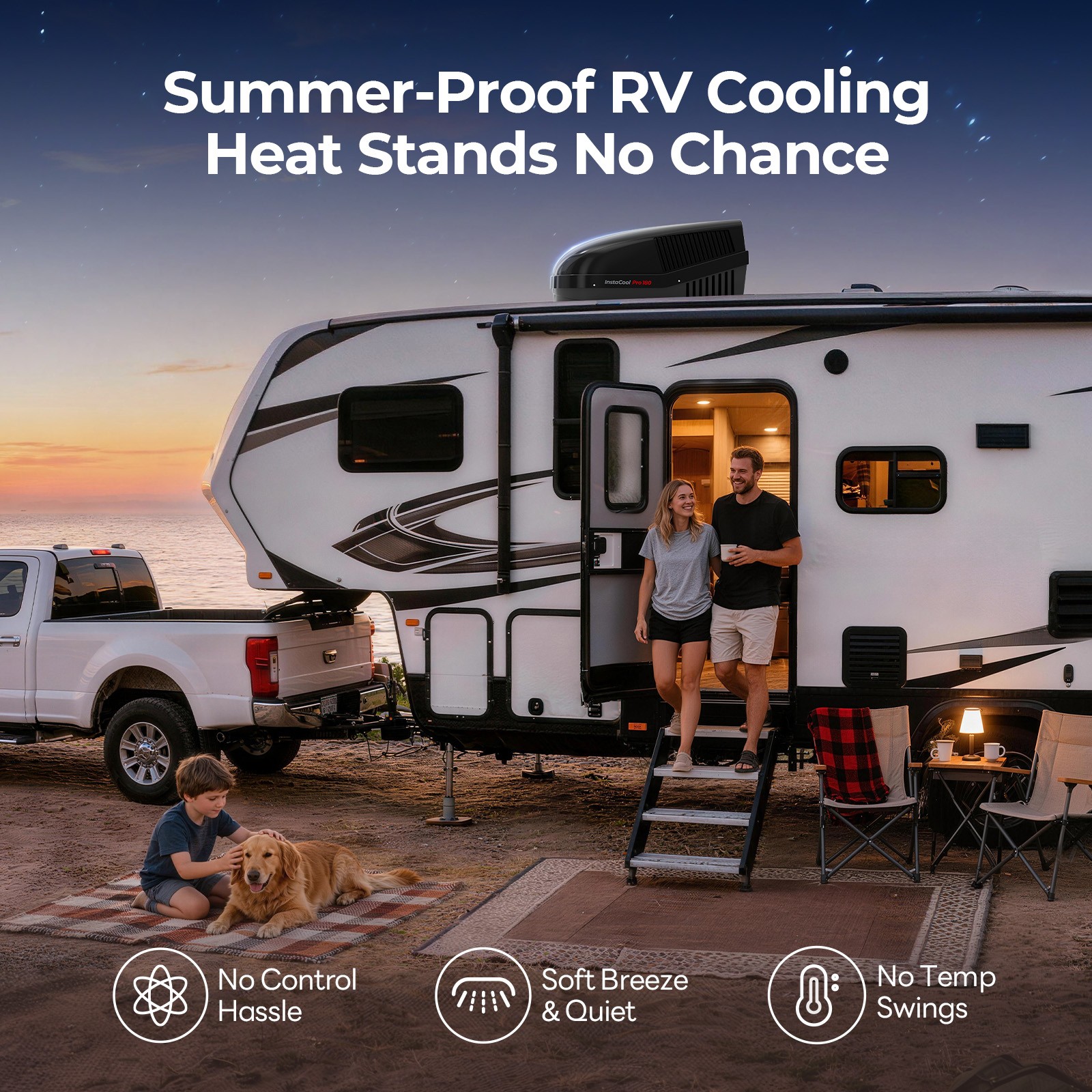 RV Air Conditioner Ducted 18,000 BTU Rooftop AC Camper Trailer WiFi Alexa Voice