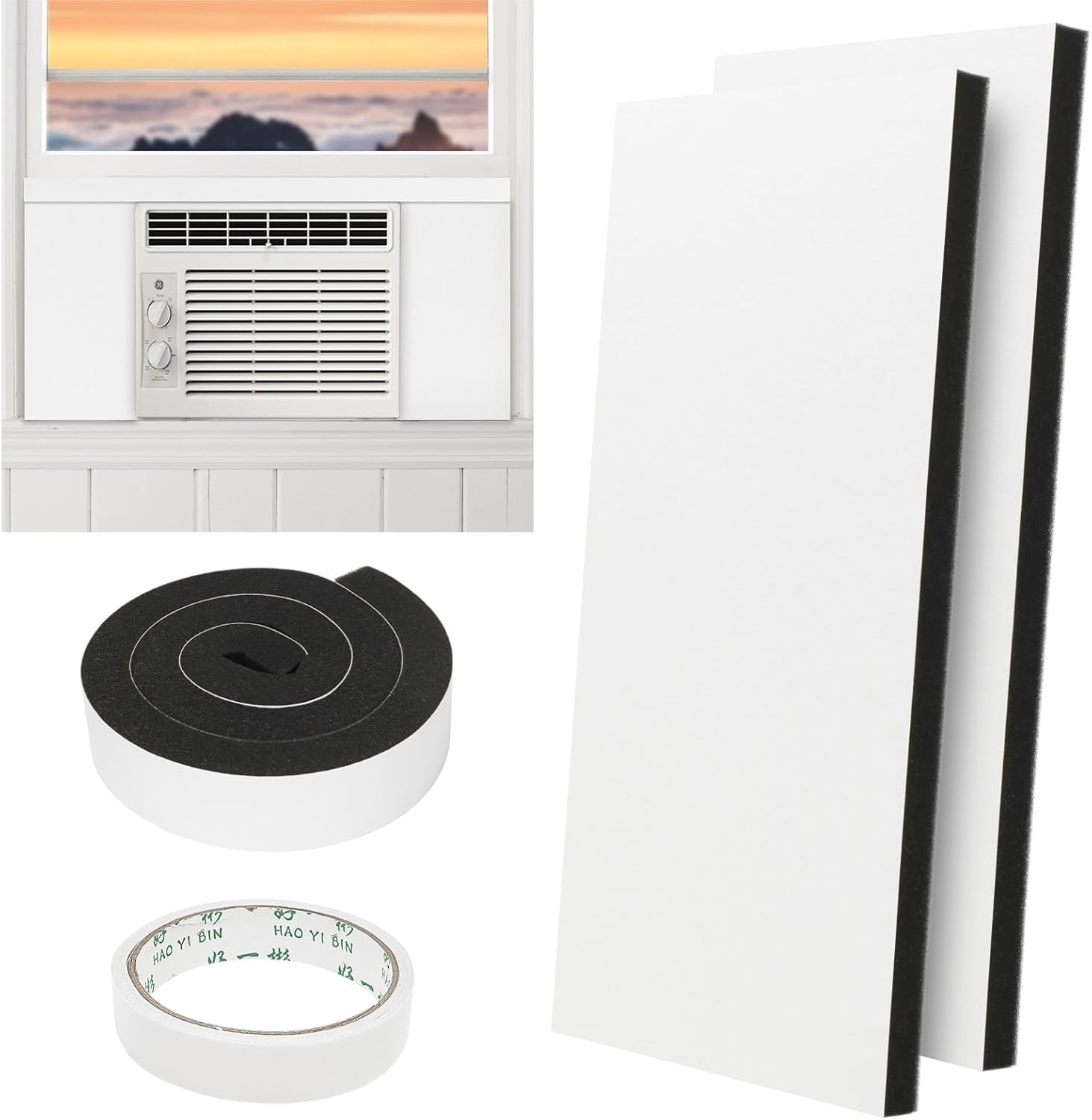 Window Air Conditioner Insulation Foam Panels, AC Side Surround Panels Kit