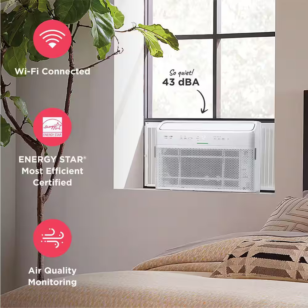 12,000 BTU Window Air Conditioner Cools 550 Sq. Ft. with Remote and Wi-Fi in Whi