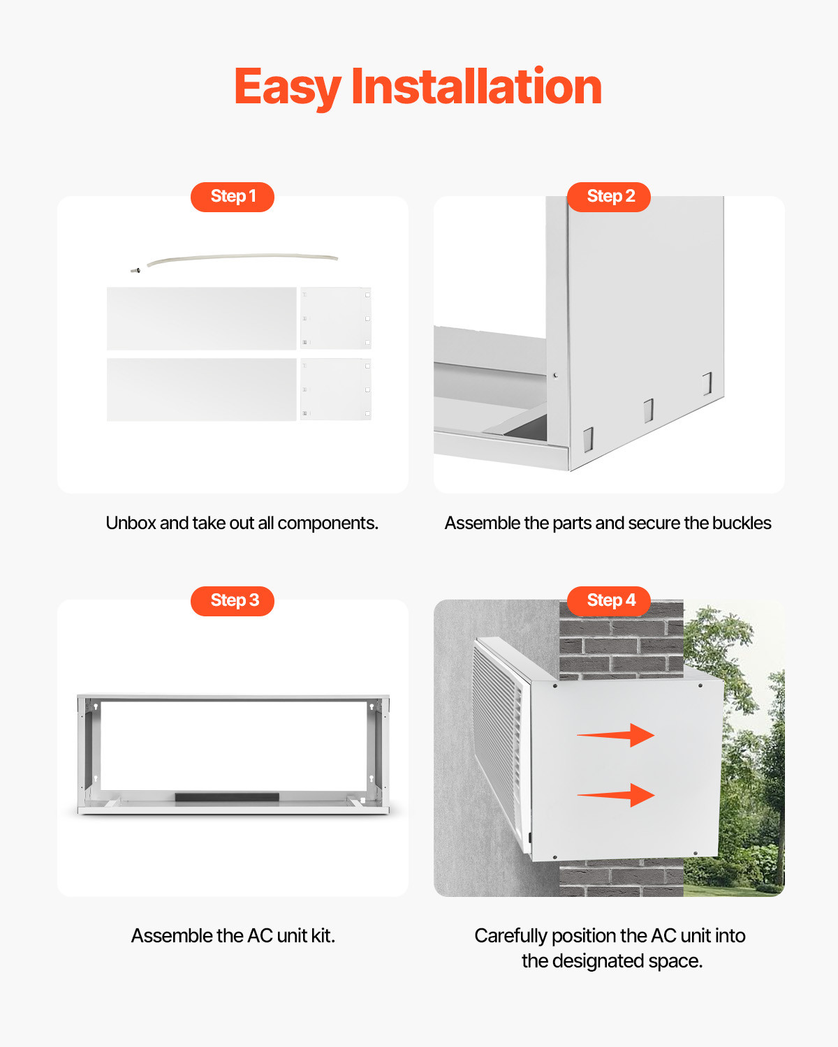 Uimoso Air Conditioner Wall Sleeve 42 in for Universal Through the Wall AC