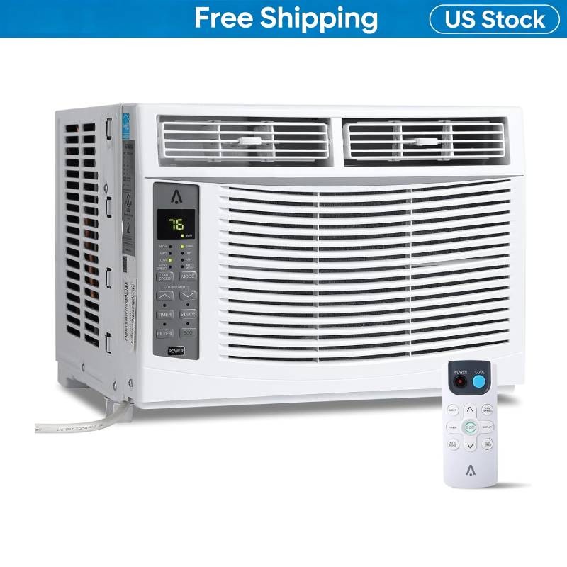 6000 BTU Smart AC Window Unit 115V Fast Cooling Energy Saving Dehumidify Mode