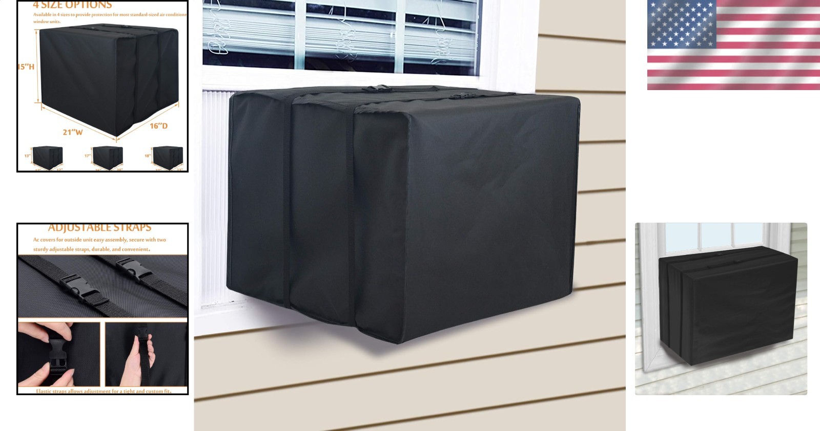 Window Air Conditioner Cover Small Waterproof 420D Polyester Outdoor Protection