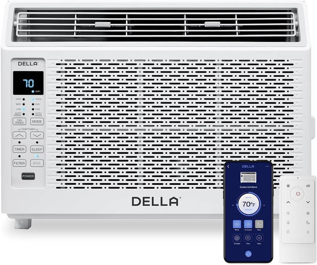 5000 BTU Smart Window Air Conditioner, Works with Alexa and Wifi, Fan, Cools up