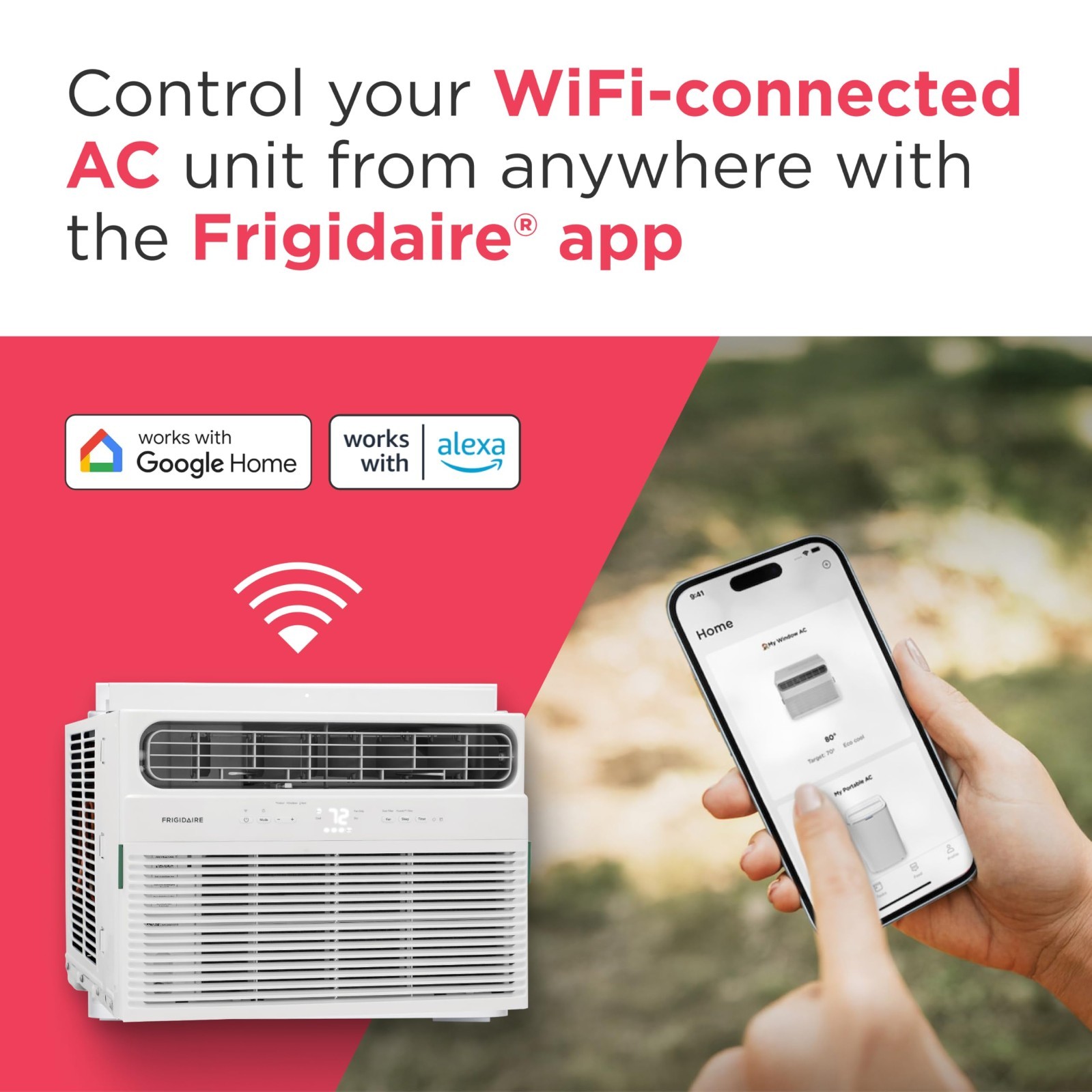 Frigidaire FHWW084TE1 8000 BTU Smart Window Air Conditioner Wi-Fi Remote