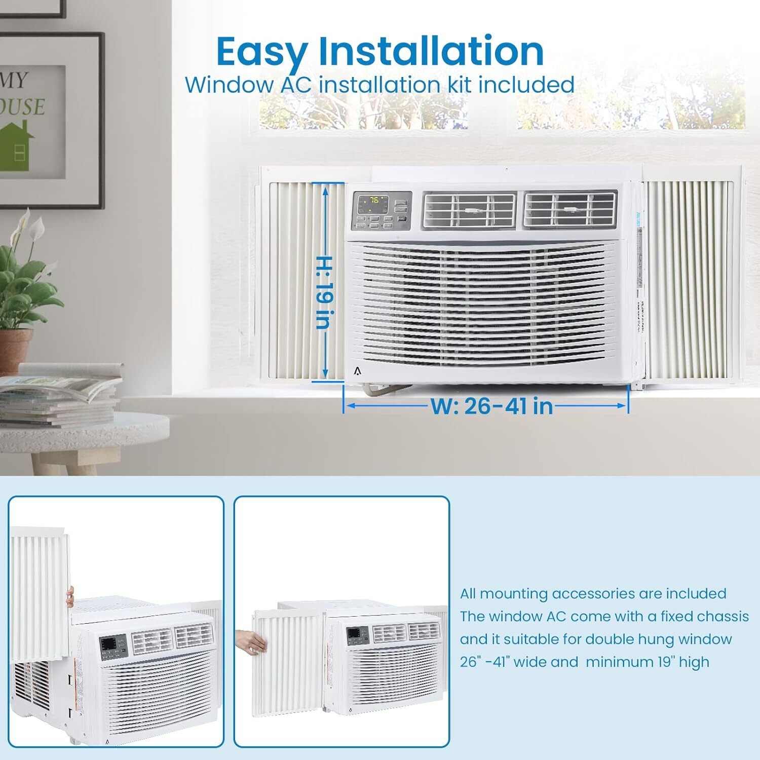 10000Btus Window Air Conditioner With Smart App Control & Dehumidification & Fan