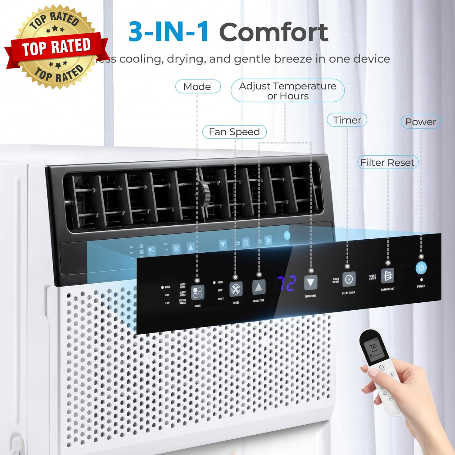U-Shaped Window Air Conditioner,Window AC Unit Cools up to 450 Sq.Ft,Saddle Air