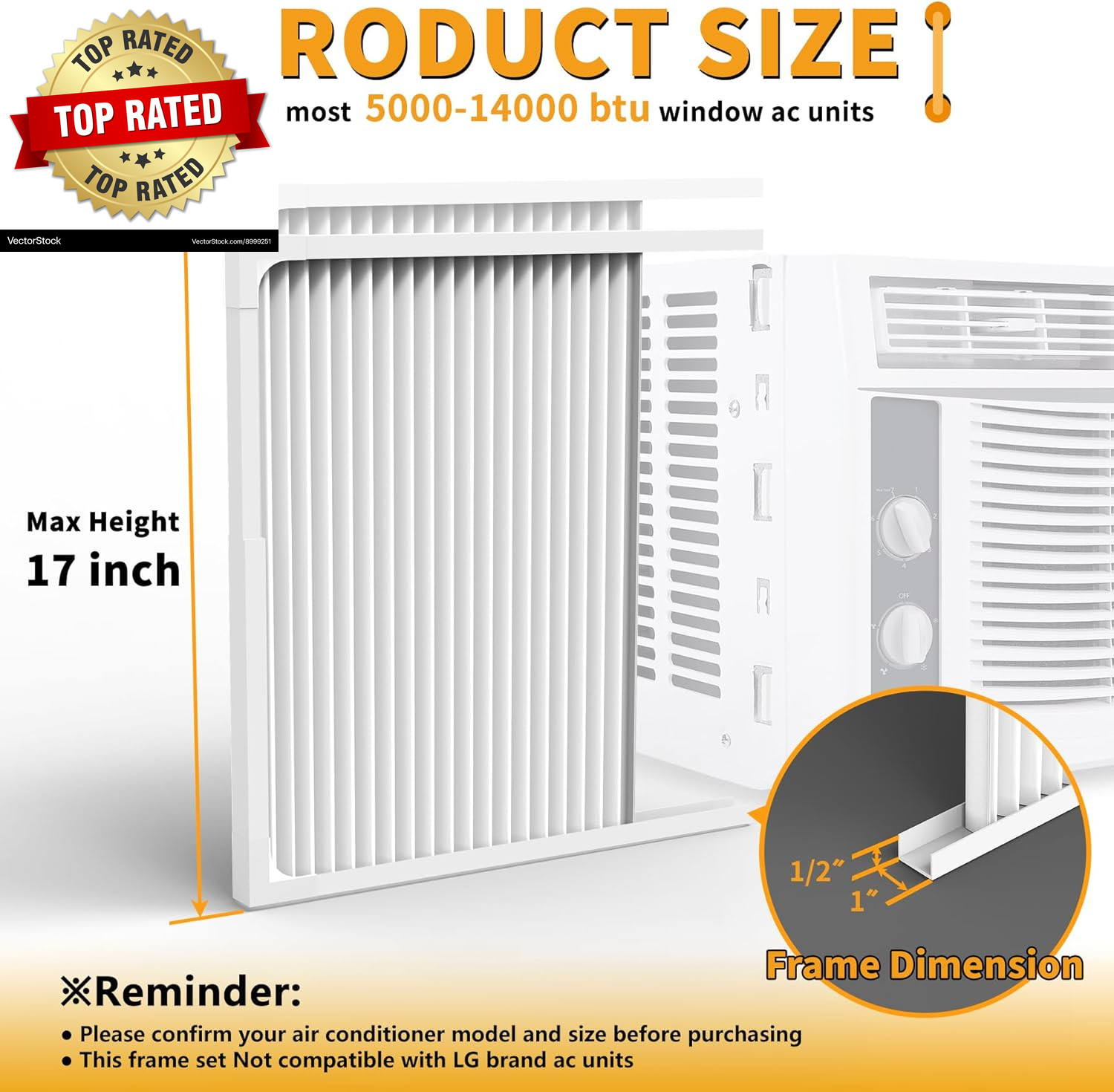 Adjustable Window Air Conditioner Side Panels and Frame Set,Extra Wide Window AC
